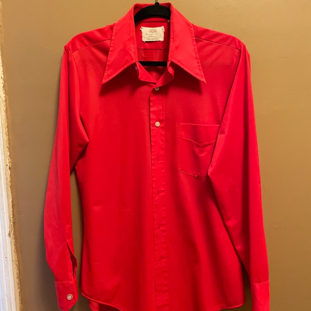 70’s red Davis Harrison button up
